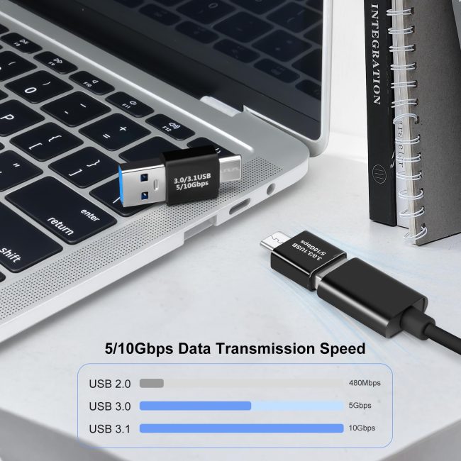 USB 3.0/3.1 Male to USB-C Male Adapter OTG 3.0/3.1 USB A to Type-C Adapter Fast Data Transfer up to Gen2 10Gbps USB C Connector Connection or Data Cable Extension