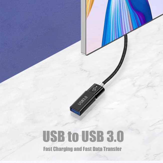 USB Female to USB-C Adapter - Compatible with MacBook Pro/Air iPad Pro Google Pixel Huawei & More