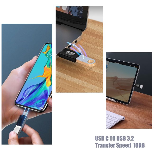 USB3.1 to USB C Adapter USB Type C Male to USB 3.1 Female OTG Converter Usbc to USB Adapter for iPhone 15 Pro Max Plus MacBook Pro Air Samsung Galaxy ipad