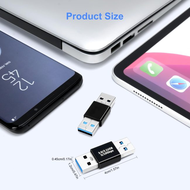 USB 3.0/3.1 Male to Male Adapter and OTG 3.0 USB A to A Adapter Extension or Expansion