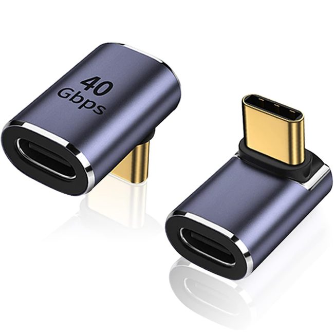 90 Degree USB-C Male to Female Adapte Right Angle 100W Type-C Adapter Extender for Steam Deck ROG Ally Switch Notebook Computers Tablet and Mobile Phones