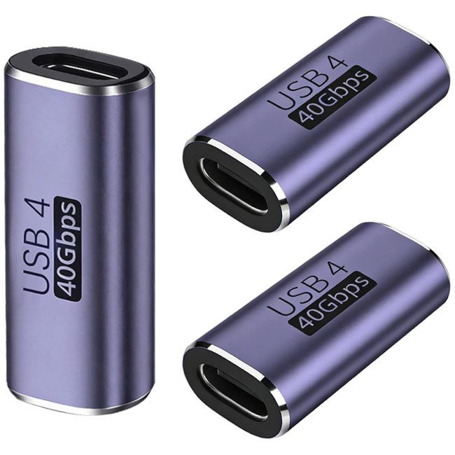 USB C Female to Female Adapter 100W Power Delivery 40Gbps USB c to c Female with 8K 60Hz Video Display Compatible for iPad MacBook Thunderbolt 4/3