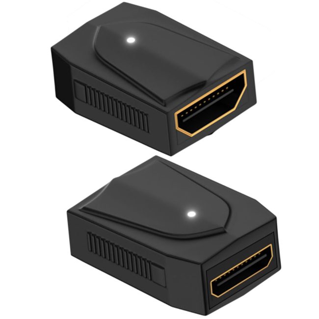 8K HDMI Female to Mini HDMI Female Adapter Coupler UHD2.1 HDMI Socket to Mini HDMI Socket Connector Extender LED Light Extension HDMI/Mini HDMI for Camera HDTV Monitor Projector