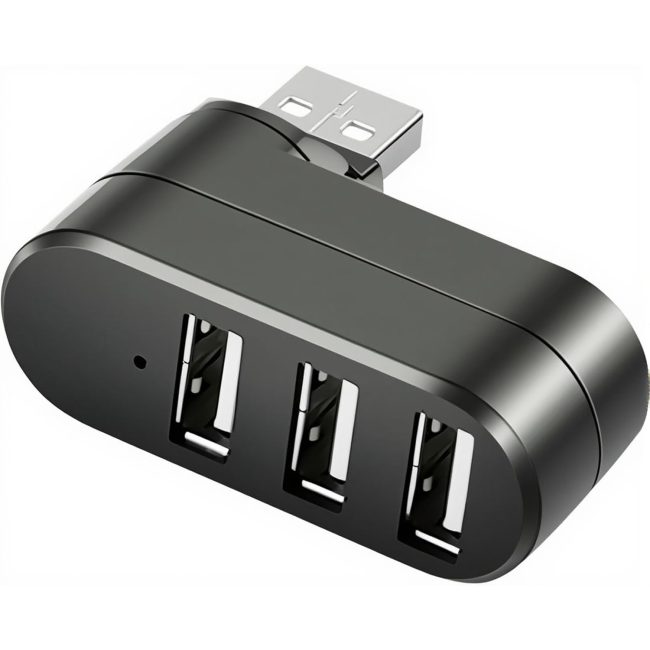USB Port Splitter USB 3 Port Compact Portable Rotatable HUB USB Hub Dock 90°/180° Degree Rotatable for PC Laptop Notebook and More