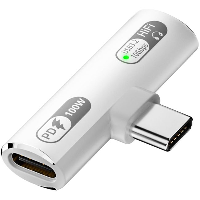 USB C Splitter with 100W Fast Charging Dual USB C Headphone and Charger Adapter Dongle for iPhone 16/15 Series iPad MacBook Galaxy S24/S23 and More