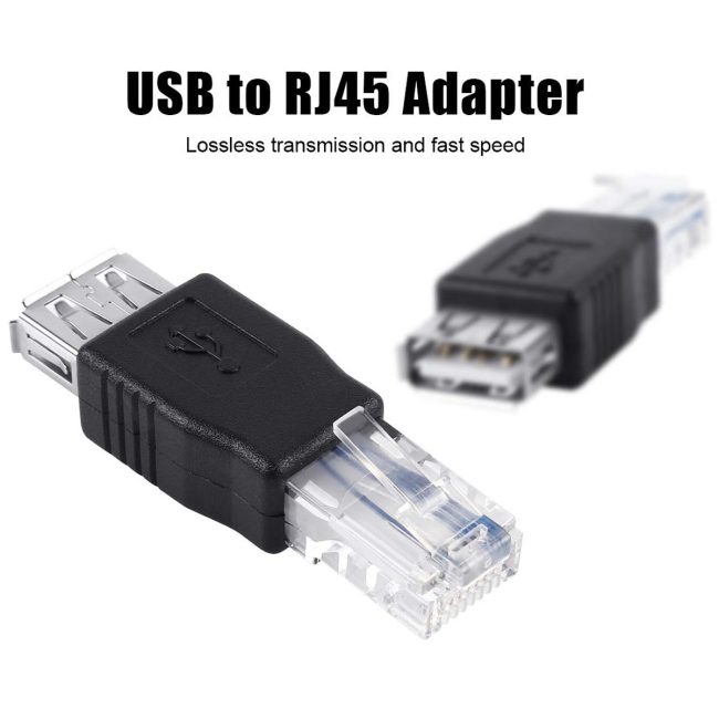 USB to RJ45 Ethernet Adapter Type A USB 2.0 Female to Ethernet RJ45 Male Plug Converter Connector 1 Piece