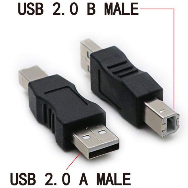 USB 2.0 AM/BM Print Plug Type A Male to Type B Male Connector Converter Adapter Coupler