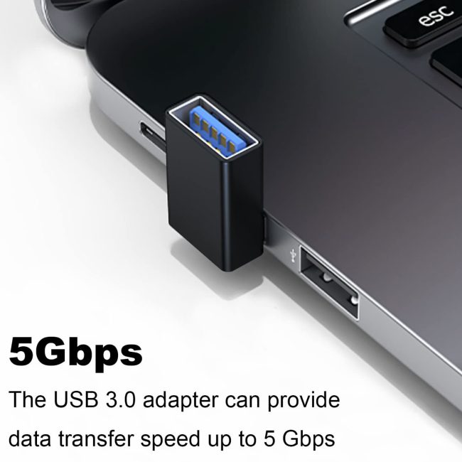 90 Degree USB 3.0 Adapter Upward Angle USB A Male to Female Converter Extender for PC Laptop USB A Charger Power Bank and More