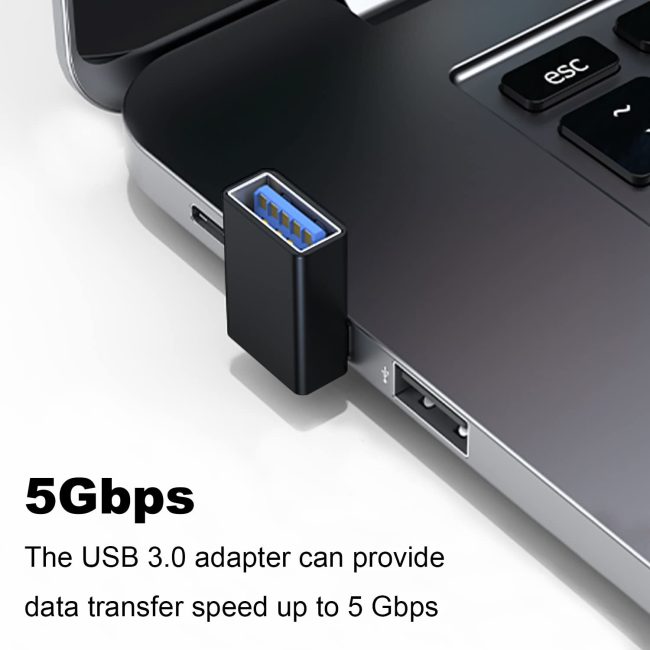 90 Degree USB 3.0 Adapter Up and Down Angle USB A Male to Female Converter Extender for PC Laptop USB A Charger Power Bank and More