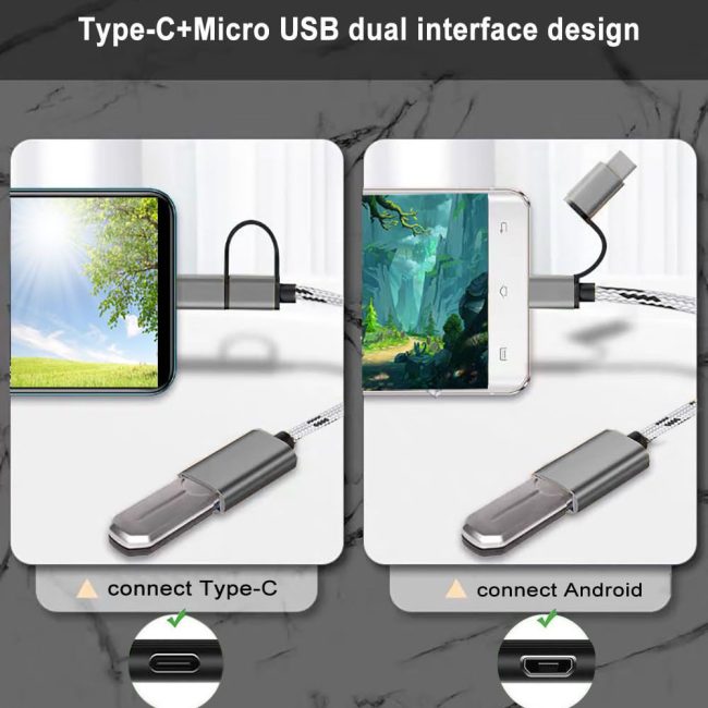 2-in-1 USB C/Micro USB to USB Adapter USB to USB C OTG Adapter Cable Compatible with Samsung Galaxy S21 S22 S23 Note 20/10 A53 Google Pixel and More Android Devices