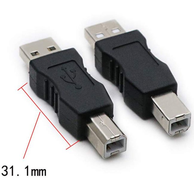 USB 2.0 AM/BM Print Plug Type A Male to Type B Male Connector Converter Adapter Coupler