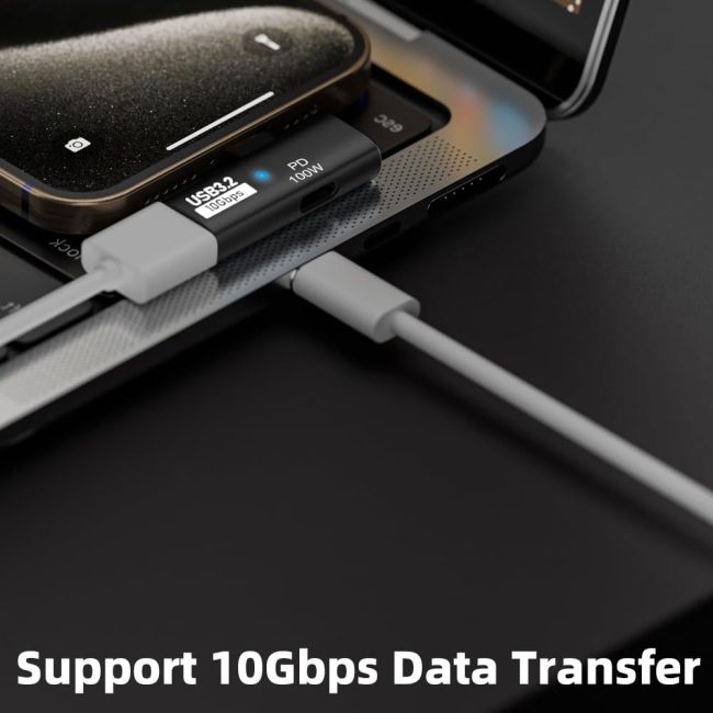 2-in-1 USB C to USB 3.2 Adapter with 100W Charging Port Thunderbolt 4/3 OTG Converter for Rog Ally Steam Deck Quest 2 iPhone 15 Series iPad MacBook Not Support Video