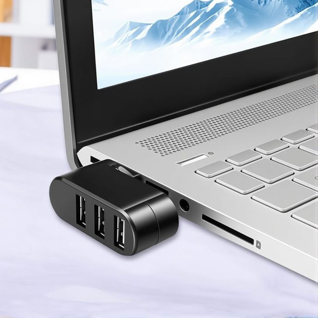 USB Port Splitter USB 3 Port Compact Portable Rotatable HUB USB Hub Dock 90°/180° Degree Rotatable for PC Laptop Notebook and More