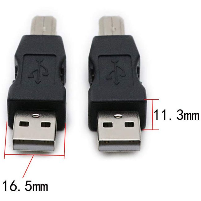 USB 2.0 AM/BM Print Plug Type A Male to Type B Male Connector Converter Adapter Coupler