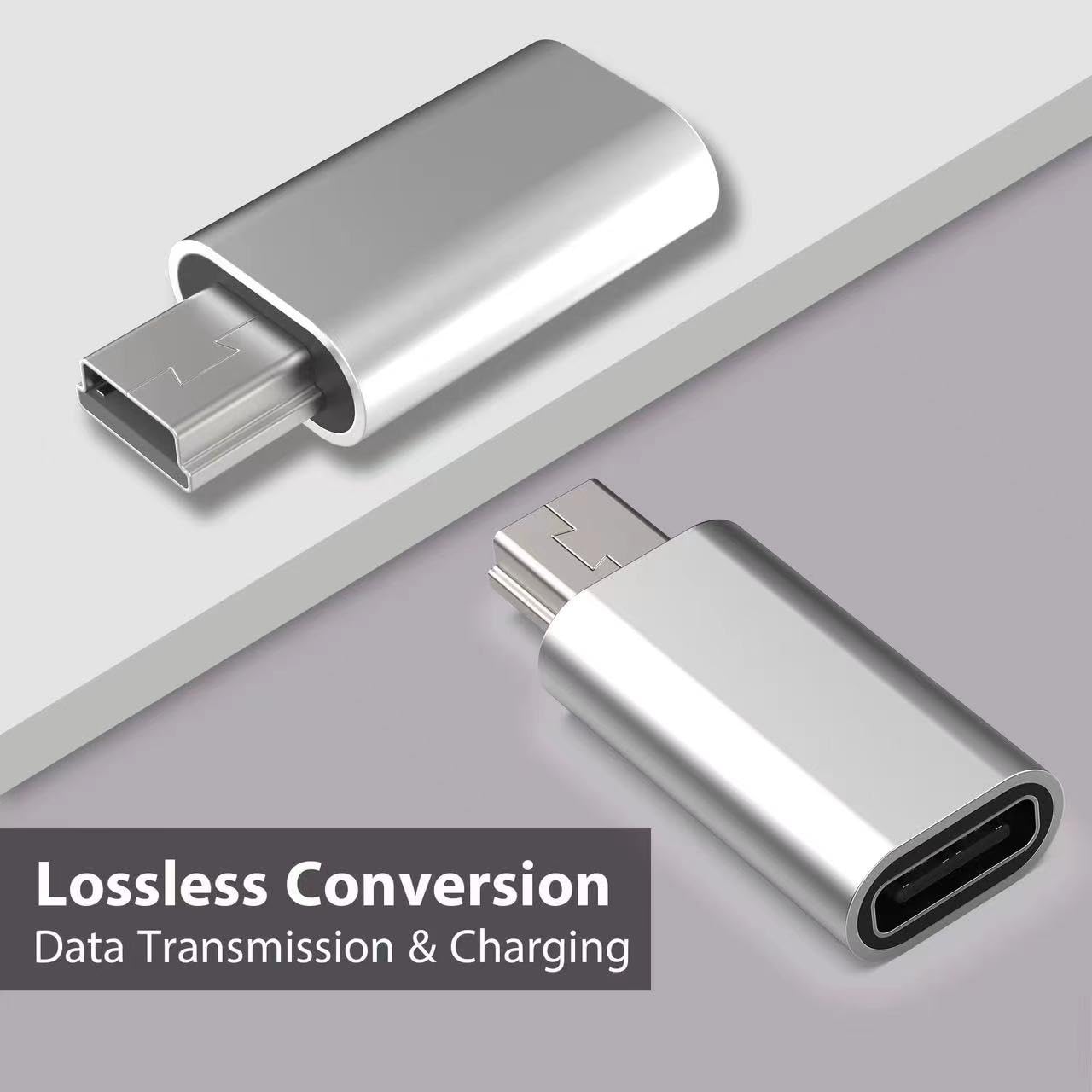 Mini USB 2.0 to USB C Adapter USB Type C Female to Mini USB Male Converter Connector Support Charging Data Sync for Digital Camera GPS Dash Cam MP3 Player and More - Image 4
