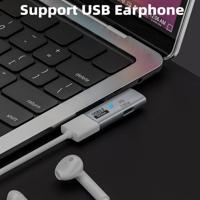 2-in-1 USB C to USB 3.2 Adapter with 100W Charging Port Thunderbolt 4/3 OTG Converter for Rog Ally Steam Deck Quest 2 iPhone 15 Series iPad MacBook and More Type C Device