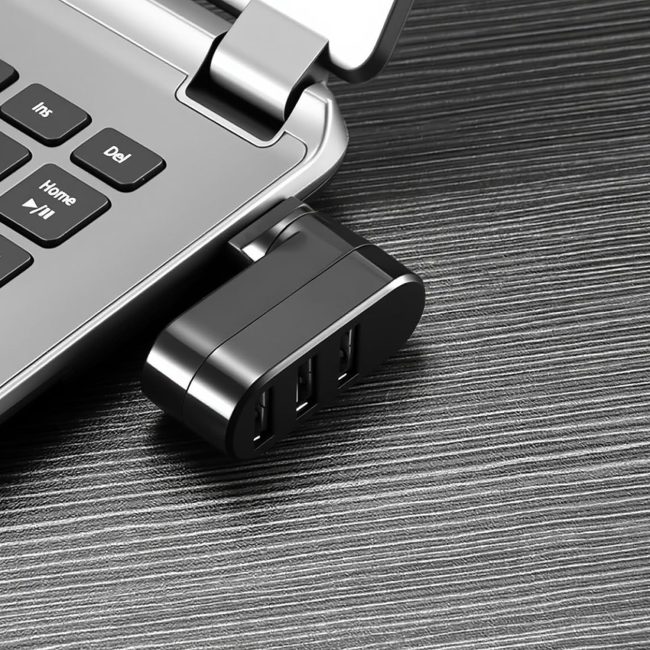 USB Port Splitter USB 3 Port Compact Portable Rotatable HUB USB Hub Dock 90°/180° Degree Rotatable for PC Laptop Notebook and More