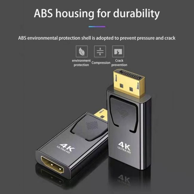 DisplayPort to HDMI-Compatible Adapter Converter 4K Display Port Male DP to HDMI Female HD TV Cable Adapter Video Audio for PC TV Projector