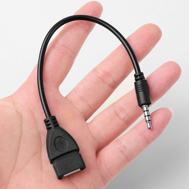 USB 2.0 Female to AUX 3.5mm Male Plug Car Jack Audio Cable 3.5mm Auxiliary Adapter Converter Cable Connector Data Cord 8 inch