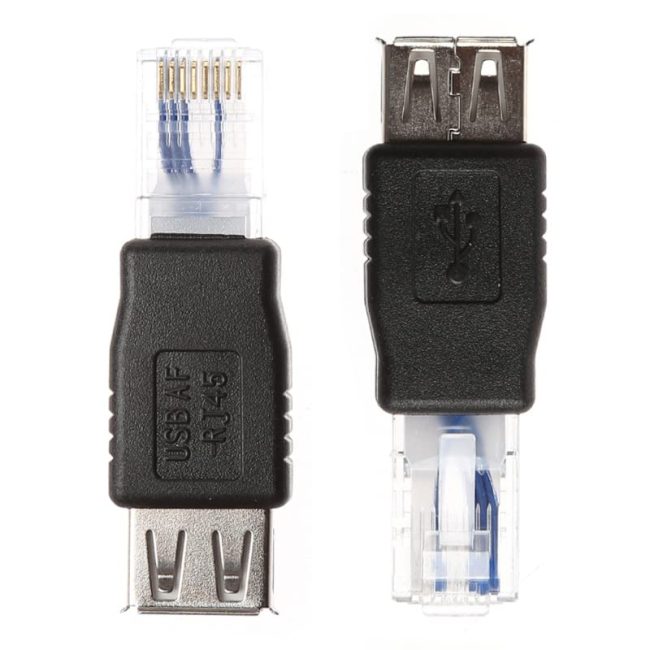 Ethernet to USB Adapter for ADSL Modem/Router/Computer Camera/Surveillance Camera with Network Function - RJ45 LAN Internet Male to USB Female Connector