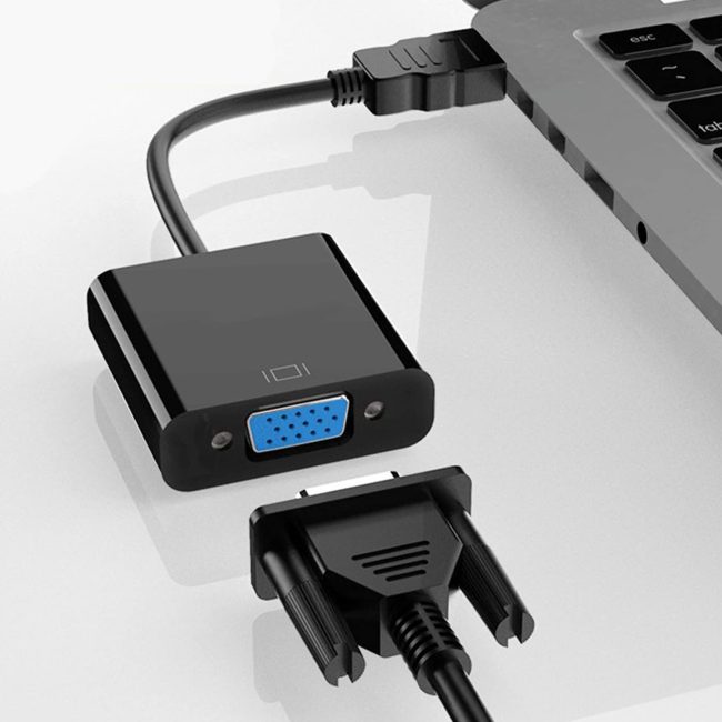 HDMI to VGA Gold-Plated HDMI to VGA Adapter Male to Female for Computer Desktop Laptop PC Monitor Projector HDTV Chromebook Raspberry Pi Roku Xbox and More