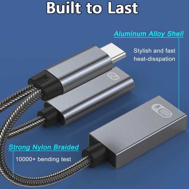 USB C to USB OTG Adapter 2 in 1 USB C Splitter with PD-in 60W Charging Port and USB 3.0 Female Port Compatible wit iPhone 15 Pro MacBook Pro Chromebook Galaxy and More Type-C Devices