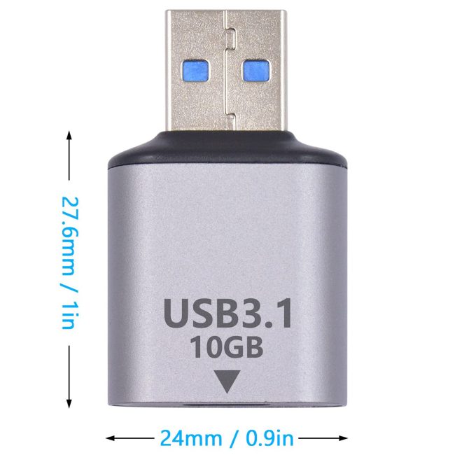 10Gbps USB C to USB Adapter 3.1 Gen 2 USB C Female to USB Male Adapter Double-Sided SuperSpeed Data Sync & Charging OTG Converter Connector for Laptop PC Power Bank