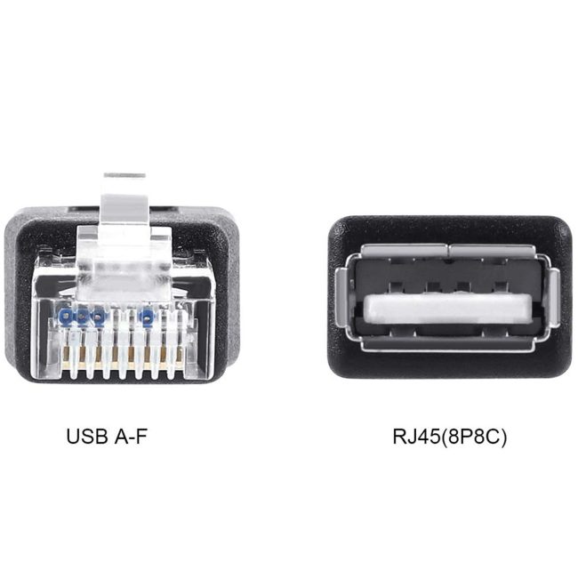 USB to RJ45 Ethernet Adapter Type A USB 2.0 Female to Ethernet RJ45 Male Plug Converter Connector 1 Piece