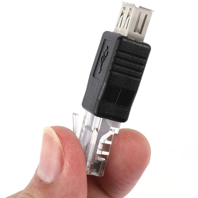 USB to RJ45 Ethernet Adapter Type A USB 2.0 Female to Ethernet RJ45 Male Plug Converter Connector 1 Piece