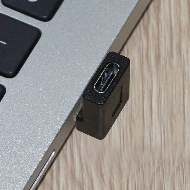 90 Degree USB C to A Adapter Right Angle USB3.2 Type-C Female to A Male Converter Vertical USB Port Position Changer Extender Connector for Laptop Computer