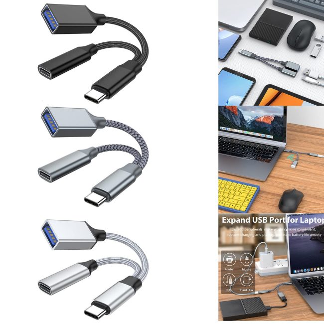 USB C OTG Phone Adapter USB C 2.0 Charging-Port with 10WPD Adapter Fit for Cellphone Laptop 13cm